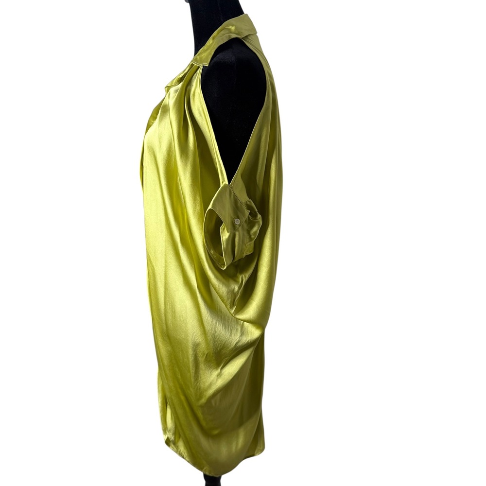 Lola Paredes Lime Green Satin Poncho Dress - Picture 16 of 16